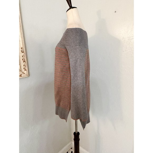 Anthropologie Elise Ribbed Striped Off The Shoulder Sweater Size Small - Picture 8 of 13